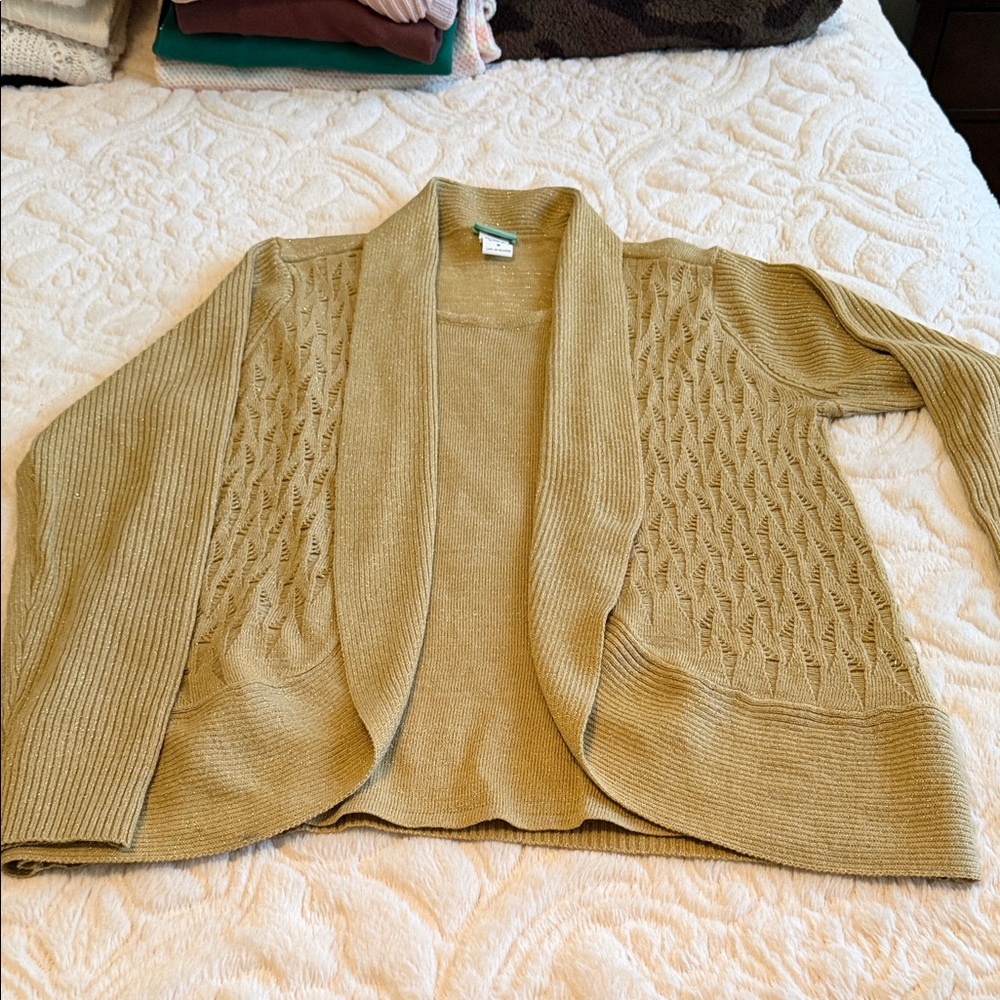 SARA MORGAN. Women's Metallic Gold Sweater